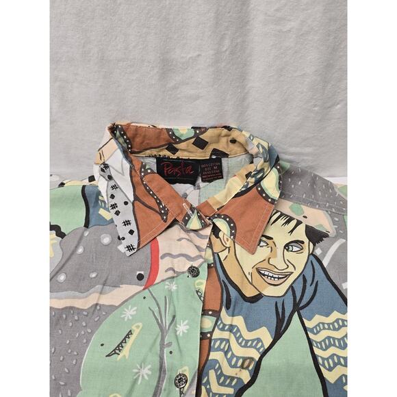 Pasta Women’s Shirt Embroidered Floral Button Down Long Sleeve Size S - Picture 5 of 7